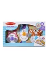 Melissa & Doug Bébi és tipegő fajátékok, Óriás puzzle gombbal, farm állatai