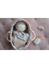 LITTLE DUTCH - Rosa baba mózeskosárban - textilbaba