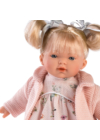 LLORENS - Aitana - kislány játékbaba síró funkcióval és rózsaszín kardigánnal- 33cm