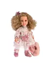 LLORENS - Elena - kislány játékbaba göndör hajjal, rózsaszín ruhában - 35 cm