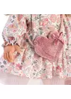 LLORENS - Elena - kislány játékbaba göndör hajjal, rózsaszín ruhában - 35 cm
