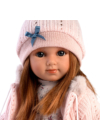 LLORENS - Nicole - kislány játékbaba vörösesbarna hajjal és csillagos táskával- 35 cm