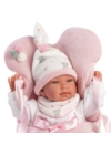 LLORENS - Tina - csecsemő kislány játékbaba síró funkcióval, állítható pólyában - 44 cm