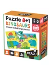 HEADU - Dinoszauruszok - 8+1 kétoldalas puzzle