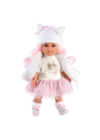 LLORENS - Elena - kislány játékbaba rózsaszín hajjal, tüllszoknyában - 35 cm