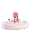 LLORENS - Mimi - csecsemő kislány játékbaba síró funkcióval, bölcsővel - 42 cm