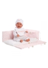 LLORENS - Mimi - csecsemő kislány játékbaba nevető funkcióval és szétnyitható bölcsővel - 42 cm