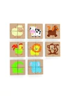Mágneses fa puzzle - állatok