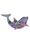 Fa puzzle, színes A4 méretű (delfin)