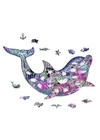 Fa puzzle, színes A4 méretű (delfin)