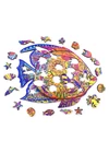 Fa puzzle, színes A3 méretű (hal)
