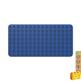 BiOBUDDi® BB-0017 | építőjáték alaplap nagy méretű kockákhoz - 100% kompatibilis minden más kedvelt márka nagy méretű kockáival | 8x16 bütyök sötétkék