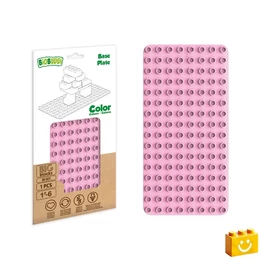 BiOBUDDi® BB-0017 | építőjáték alaplap nagy méretű kockákhoz - 100% kompatibilis minden más kedvelt márka nagy méretű kockáival | 8x16 bütyök világos rózsazsín