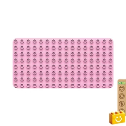 BiOBUDDi® BB-0017 | építőjáték alaplap nagy méretű kockákhoz - 100% kompatibilis minden más kedvelt márka nagy méretű kockáival | 8x16 bütyök világos rózsazsín