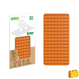 BiOBUDDi® BB-0017 | építőjáték alaplap nagy méretű kockákhoz - 100% kompatibilis minden más kedvelt márka nagy méretű kockáival | 8x16 bütyök narancssárga