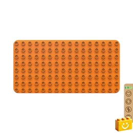 BiOBUDDi® BB-0017 | építőjáték alaplap nagy méretű kockákhoz - 100% kompatibilis minden más kedvelt márka nagy méretű kockáival | 8x16 bütyök narancssárga