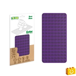 BiOBUDDi® BB-0017 | építőjáték alaplap nagy méretű kockákhoz - 100% kompatibilis minden más kedvelt márka nagy méretű kockáival | 8x16 bütyök lila