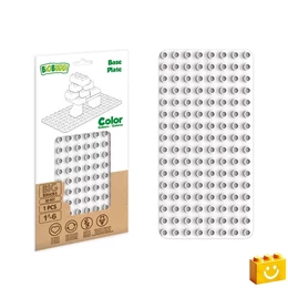 BiOBUDDi® BB-0017 | építőjáték alaplap nagy méretű kockákhoz - 100% kompatibilis minden más kedvelt márka nagy méretű kockáival | 8x16 bütyök fehér
