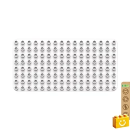 BiOBUDDi® BB-0017 | építőjáték alaplap nagy méretű kockákhoz - 100% kompatibilis minden más kedvelt márka nagy méretű kockáival | 8x16 bütyök fehér