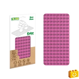 BiOBUDDi® BB-0017 | építőjáték alaplap nagy méretű kockákhoz - 100% kompatibilis minden más kedvelt márka nagy méretű kockáival | 8x16 bütyök sötét rózsaszín