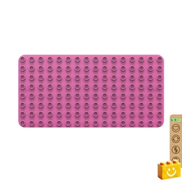 BiOBUDDi® BB-0017 | építőjáték alaplap nagy méretű kockákhoz - 100% kompatibilis minden más kedvelt márka nagy méretű kockáival | 8x16 bütyök sötét rózsaszín