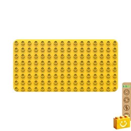 BiOBUDDi® BB-0017 | építőjáték alaplap nagy méretű kockákhoz - 100% kompatibilis minden más kedvelt márka nagy méretű kockáival | 8x16 bütyök sárga