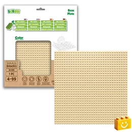 BiOBUDDi® BB-0095 | építőjáték alaplap - 100% kompatibilis minden más kedvelt márkával | 32x32 bütyök bézs