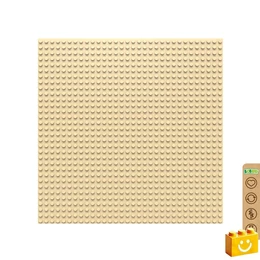 BiOBUDDi® BB-0095 | építőjáték alaplap - 100% kompatibilis minden más kedvelt márkával | 32x32 bütyök bézs