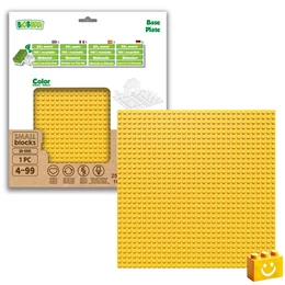 BiOBUDDi® BB-0095 | építőjáték alaplap - 100% kompatibilis minden más kedvelt márkával | 32x32 bütyök sárga