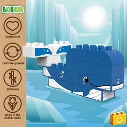 BiOBUDDi® BB-0101 | bio építőjáték | Sarkvidék - 2 az 1-ben bálna vagy fóka - 100% kompatibilis minden más kedvelt márkával