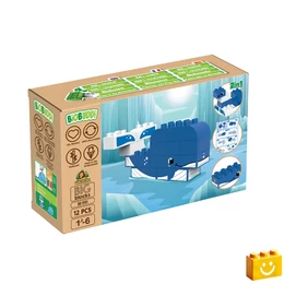 BiOBUDDi® BB-0101 | bio építőjáték | Sarkvidék - 2 az 1-ben bálna vagy fóka - 100% kompatibilis minden más kedvelt márkával