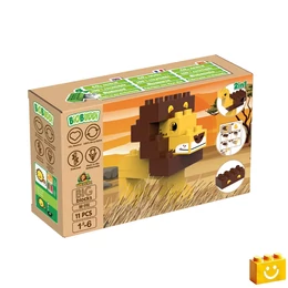 BiOBUDDi® BB-0102 | bio építőjáték | Szavanna - 2 az 1-ben oroszlán vagy strucc - 100% kompatibilis minden más kedvelt márkával