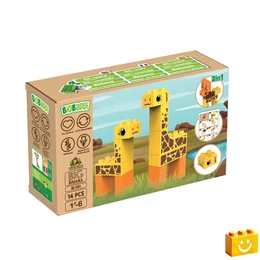 BiOBUDDi® BB-0103 | bio építőjáték | Sztyeppe - 2 az 1-ben zsiráf vagy jávorszarvas - 100% kompatibilis minden más kedvelt márkával