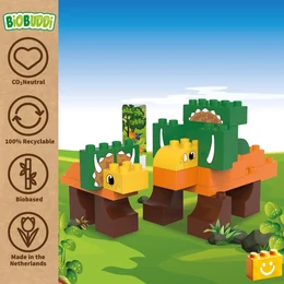 BiOBUDDi® BB-0188 | bio építőjáték | Triceratops - 100% kompatibilis minden más kedvelt márkával