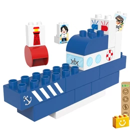 BiOBUDDi® BB-0250 | bio építőjáték | Rendőrhajó - 100% kompatibilis minden más kedvelt márkával