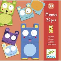 DJECO - Funny Animals Memo - Vicces állatok - puzzle és memóriajáték