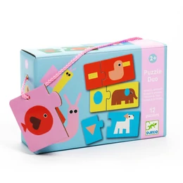 DJECO - Párosító puzzle - Állati formák, 24 db-os - Shapes & Animals