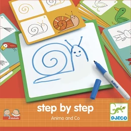 DJECO - Step by Step - Rajzoktató kártyák - Állatok