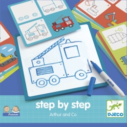 DJECO - Step by Step - Rajzoktató kártyák - Járművek