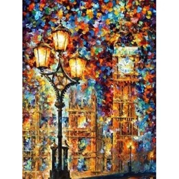 Sötétedés - gyémánt mozaik festés - 40x57 cm - kör alakú