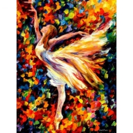 Színes balerina - gyémánt mozaik festés - 30x40 cm