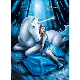 Clementoni - Anne Stokes Collection - Blue Moon - Kék Hold - 1000 db-os puzzle (CLE39462)