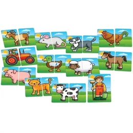 ORCHARD TOYS - Párosító játék - Eleje-hátulja: Farm / Fülétől a farkáig - Palincs Játék