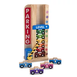 Melissa &amp;amp; Doug Fa készségfejlesztő játék, Színes-számos autós parkolótorony