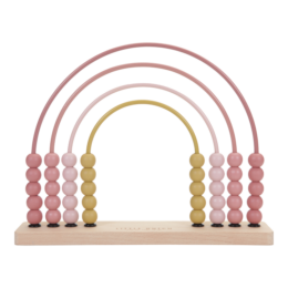 LITTLE DUTCH - Pure&amp;Nature - fa, szivárvány abacus - pink
