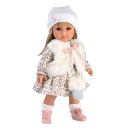 LLORENS - Elena - kislány játékbaba mellénnyel - 35 cm