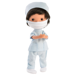 LLORENS - Ápoló - Miss Minis orvosi kollekció baba ápoló ruhában és maszkkal - 26 cm
