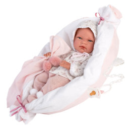 LLORENS - Nica - csecsemő kislány játékbaba párnával - 40 cm