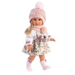 LLORENS - Tina - kislány játékbaba virágos ruhában - 40 cm