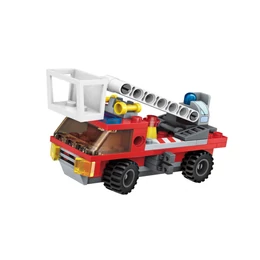 Qman - 8in1 A tűzoltó lovag - Kosaras daruskocsi - lego-kompatibilis építőjáték 